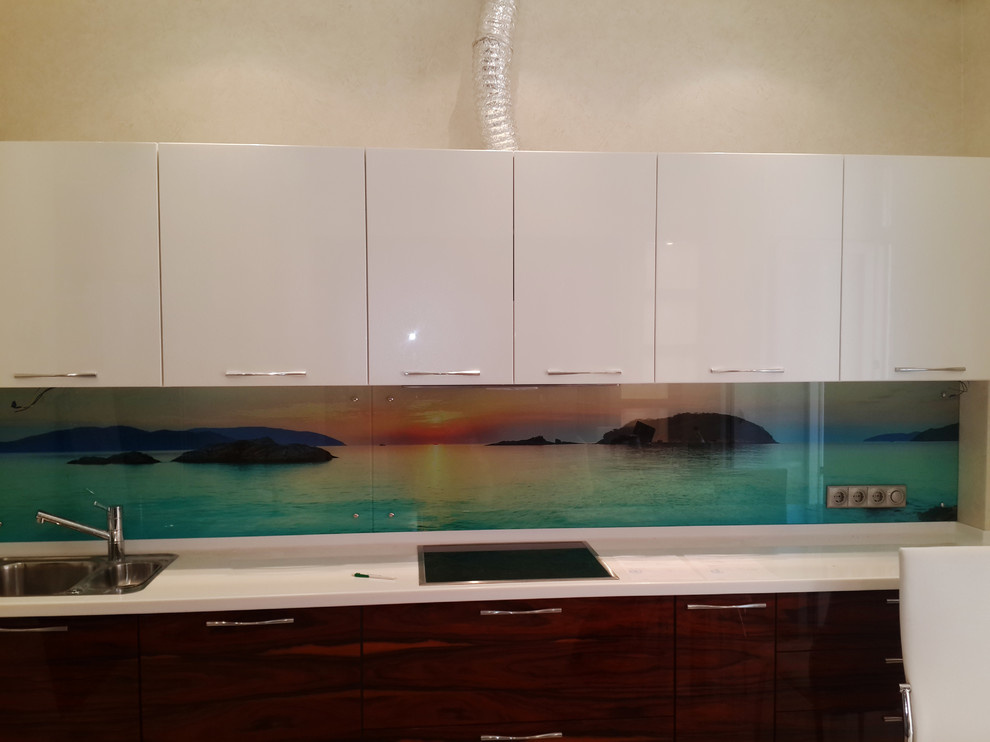 Кухонный фартук из стекла (тематика: природа)