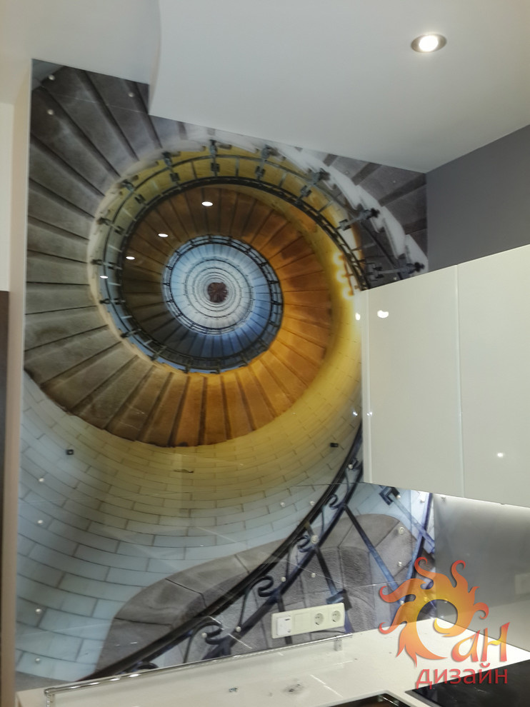 Кухонный фартук из стекла (тематика: абстракция и текстура)