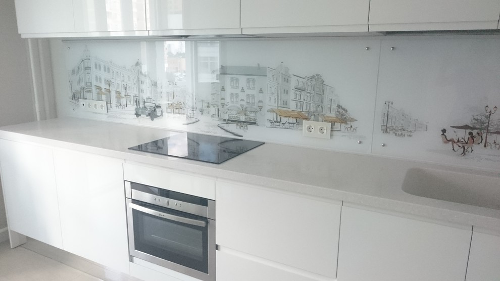 Кухонный фартук из стекла (тематика: абстракция и текстура)