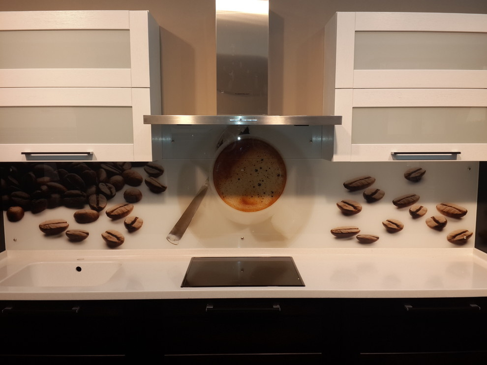 Кухонный фартук из стекла (кофейная тематика)