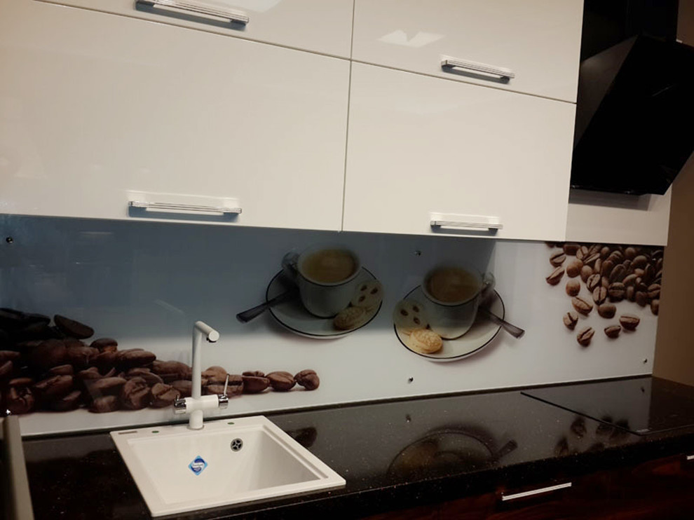 Кухонный фартук из стекла (кофейная тематика)