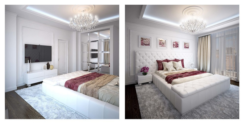 Апартаменты в современном стиле с применением мрамора