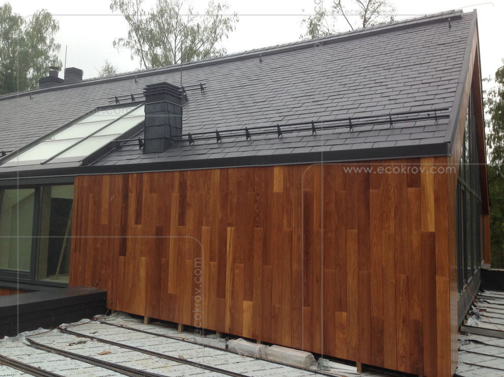 Сланцевая кровля, фасады и интерьеры