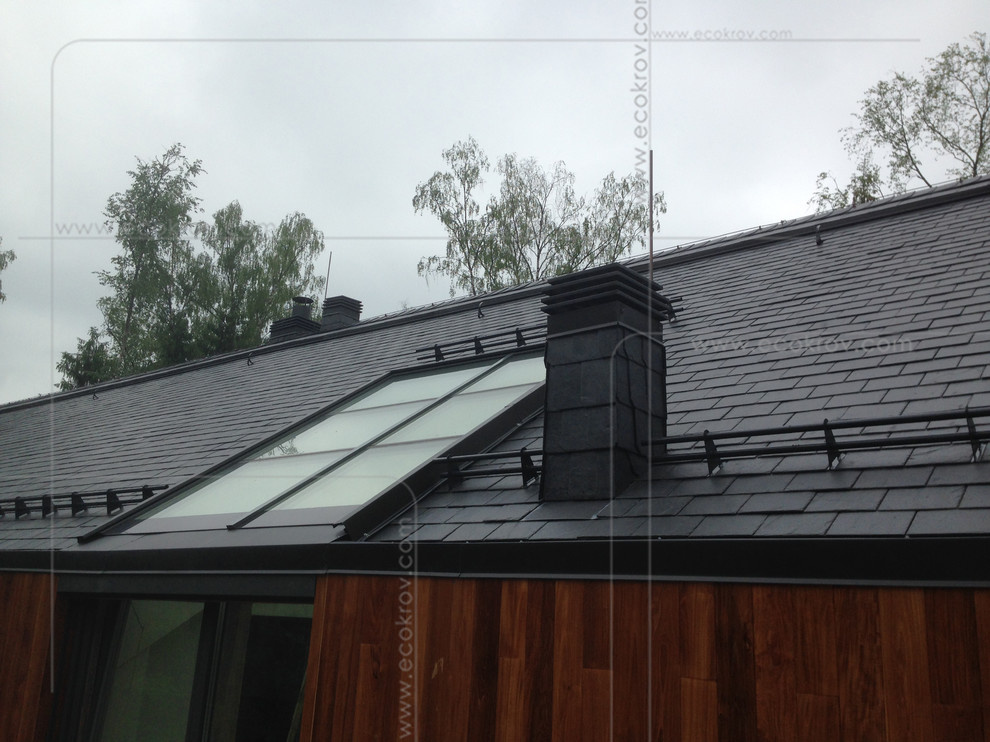 Сланцевая кровля, фасады и интерьеры