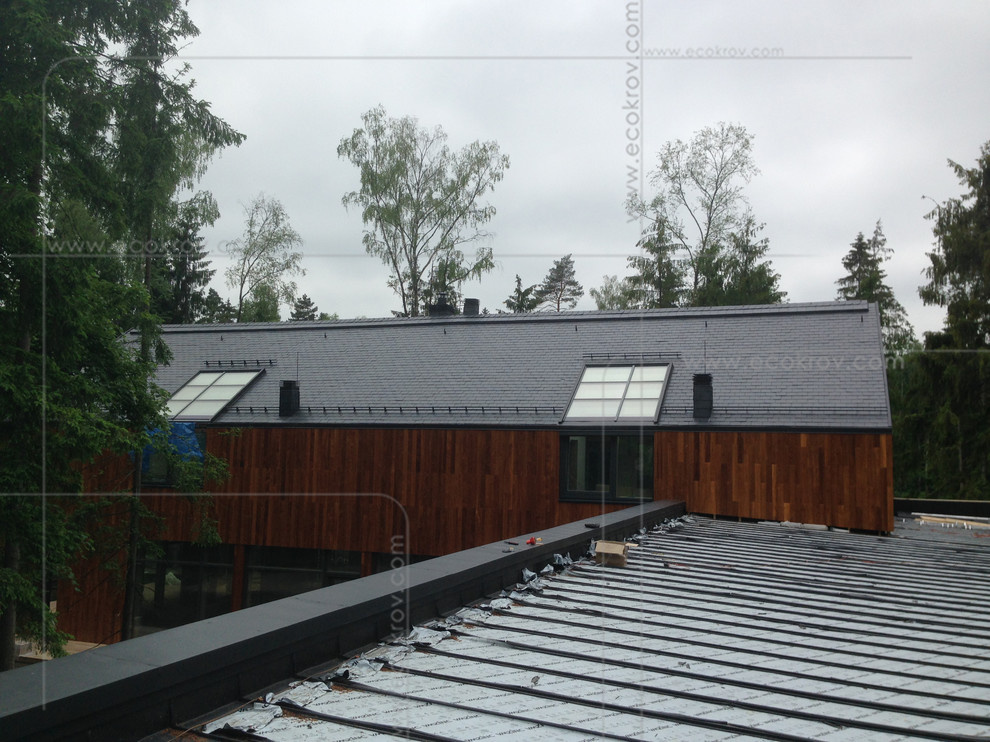 Сланцевая кровля, фасады и интерьеры