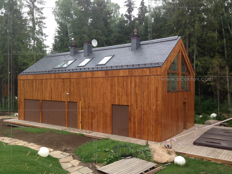 Сланцевая кровля, фасады и интерьеры