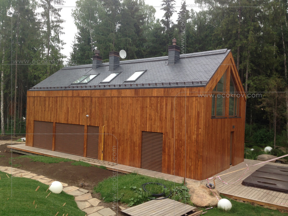 Сланцевая кровля, фасады и интерьеры