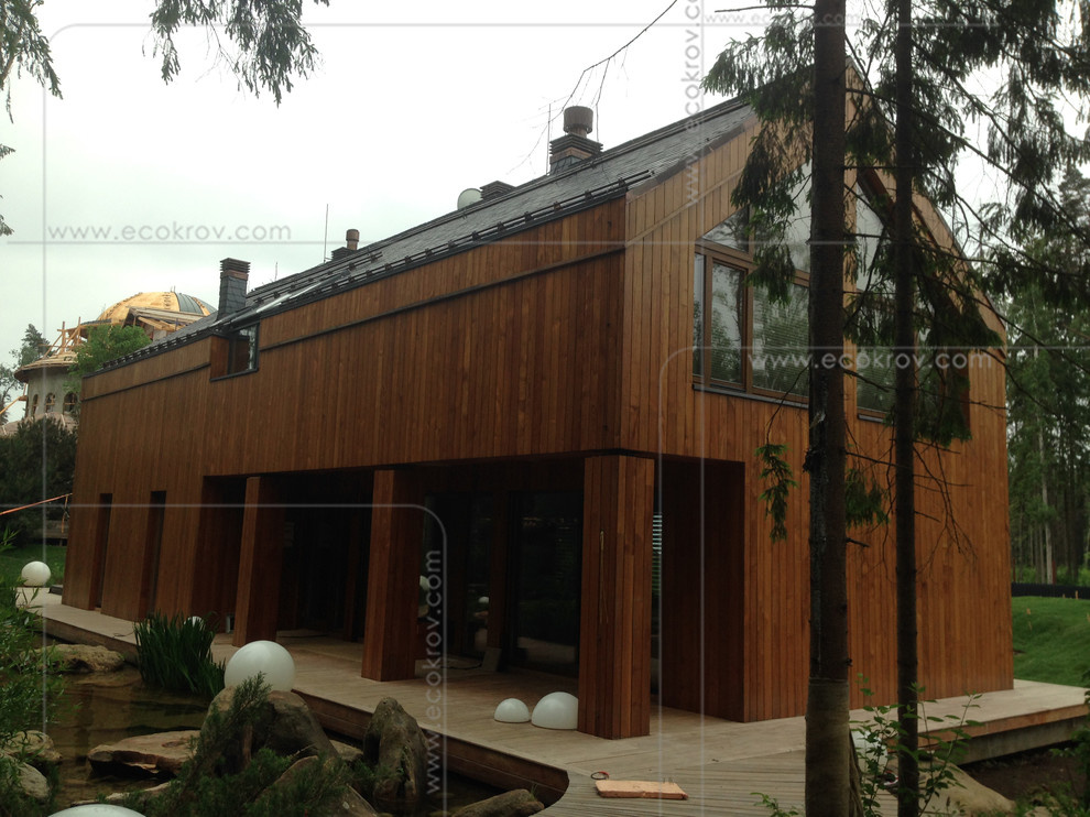 Сланцевая кровля, фасады и интерьеры