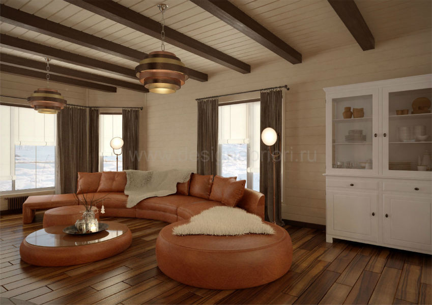 Гостиная загородного дома