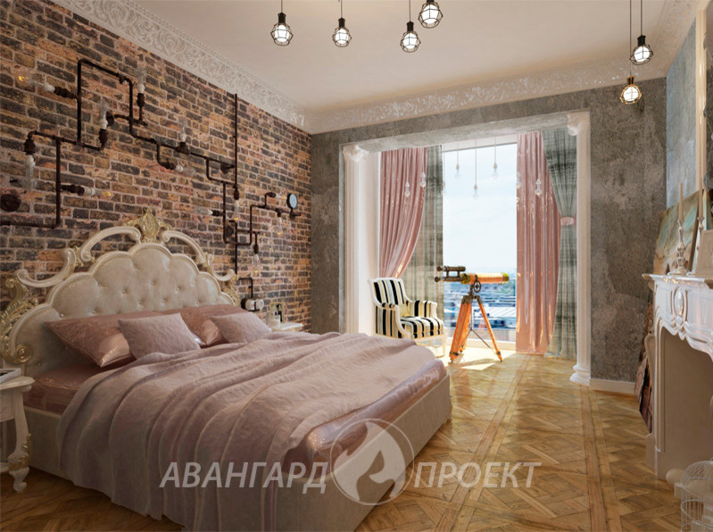 Спальня в стиле Лофт