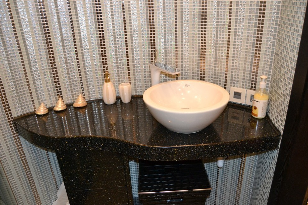 Тумба из акрилового камня в ванной