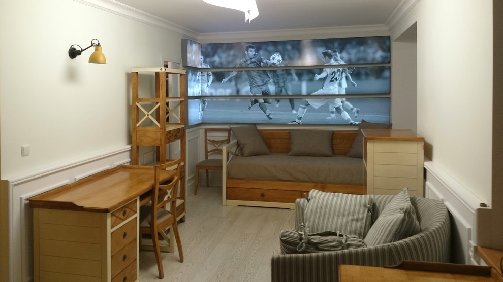 Оформление деревянными панелями буазери детской