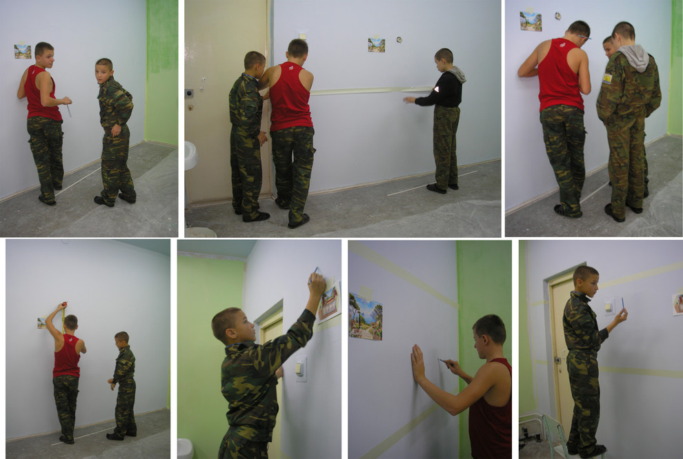 Предварительный эскиз на стене