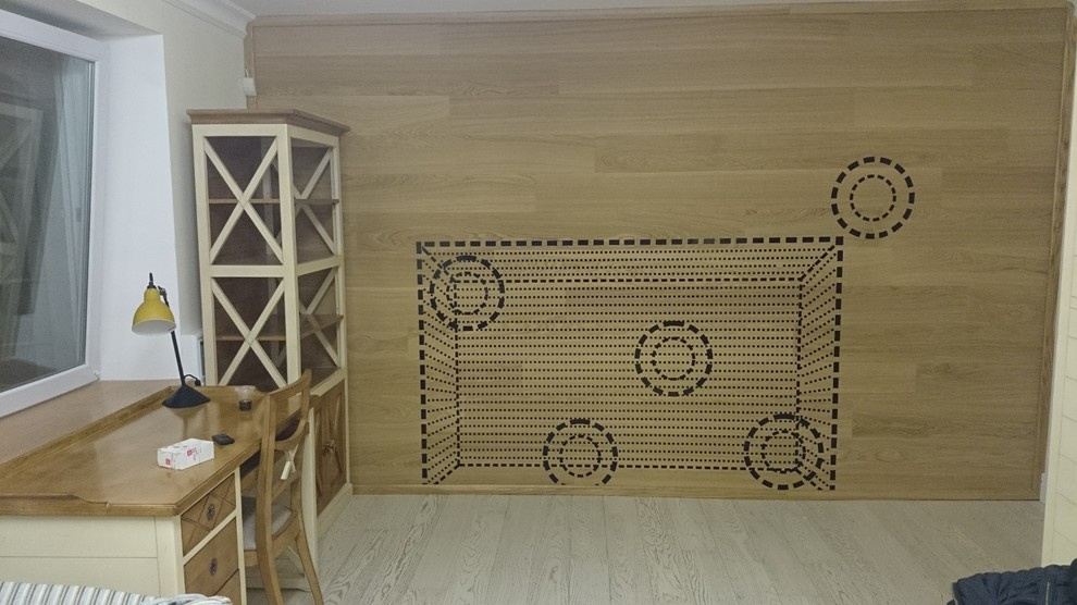 Оформление деревянными панелями буазери детской