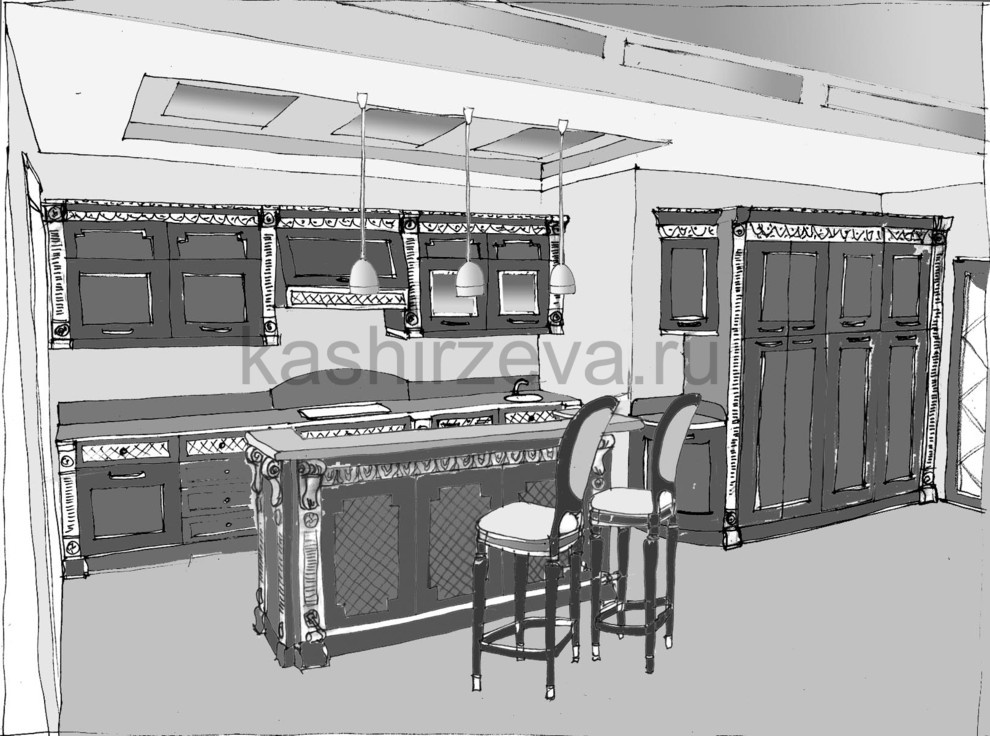 Интерьер в эскизах (планшет)