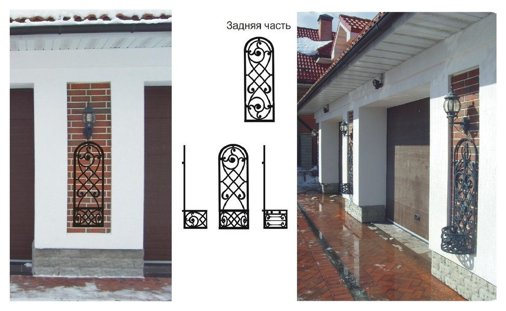 кованые перила, решетки, цветочницы, козырек в п. Медвежьи озера