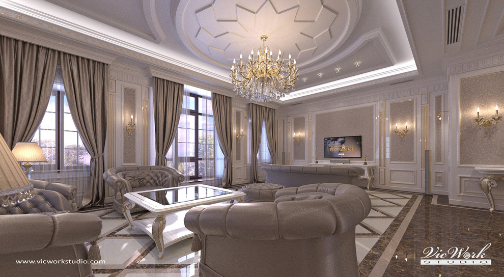 Classic style Living room interior in the H Residense