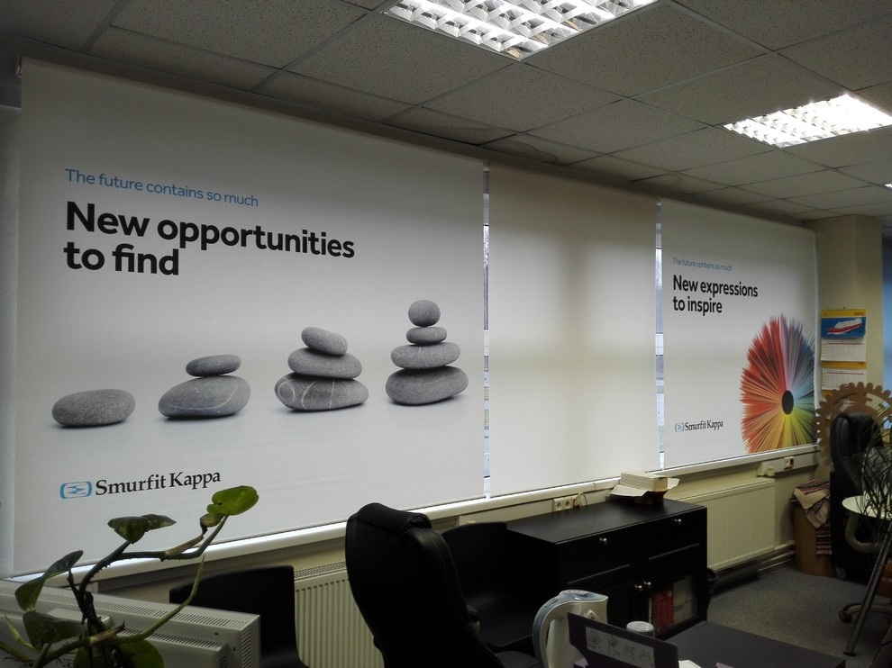 Smurfit Kappa, г. Всеволожск - рулонные шторы с латексной фотопечатью