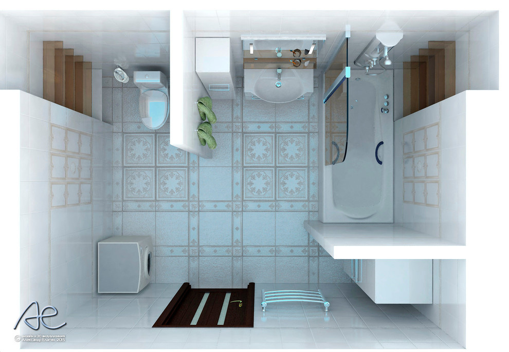 Ванная комната в 3х-комнатной квартире