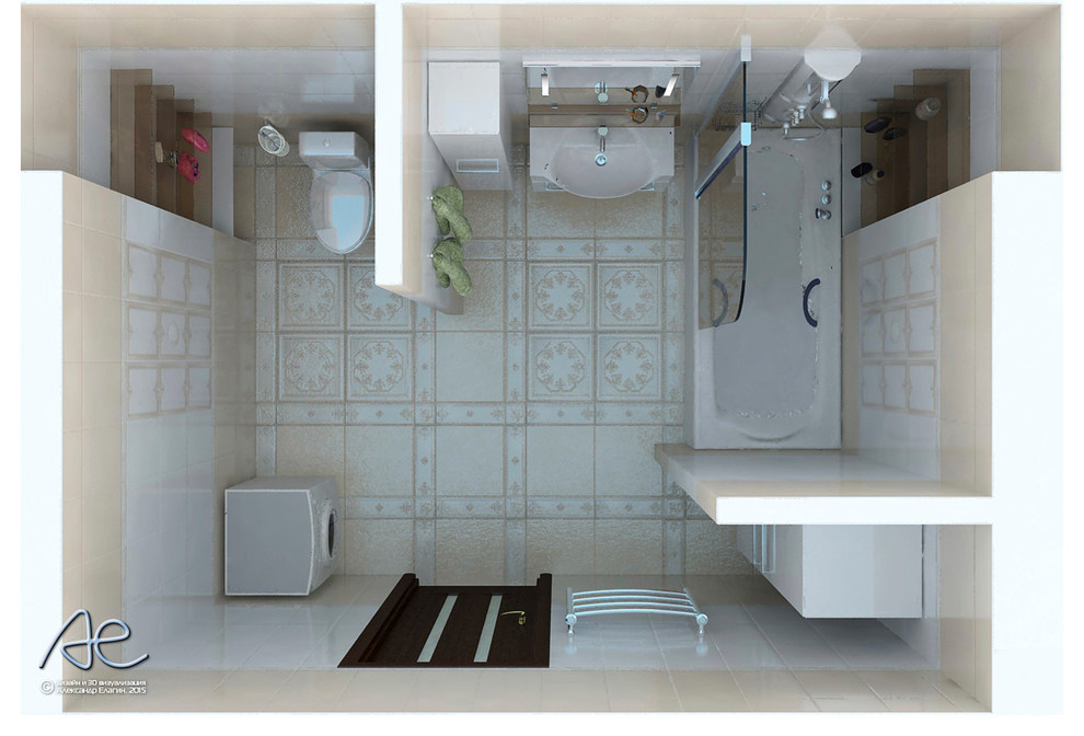 Ванная комната в 3х-комнатной квартире