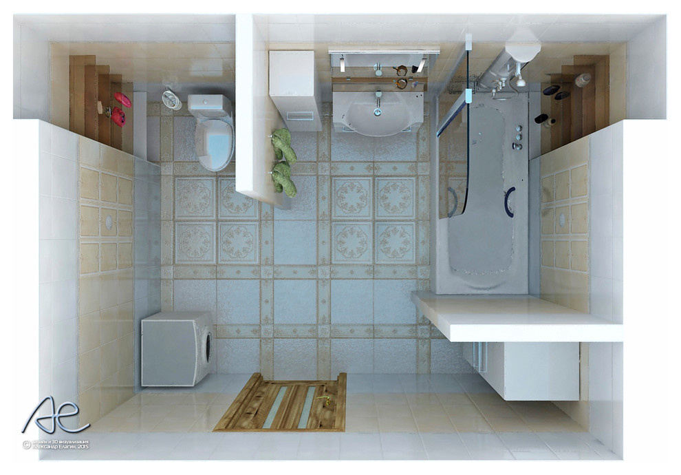 Ванная комната в 3х-комнатной квартире