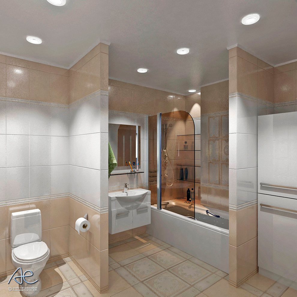 Ванная комната в 3х-комнатной квартире