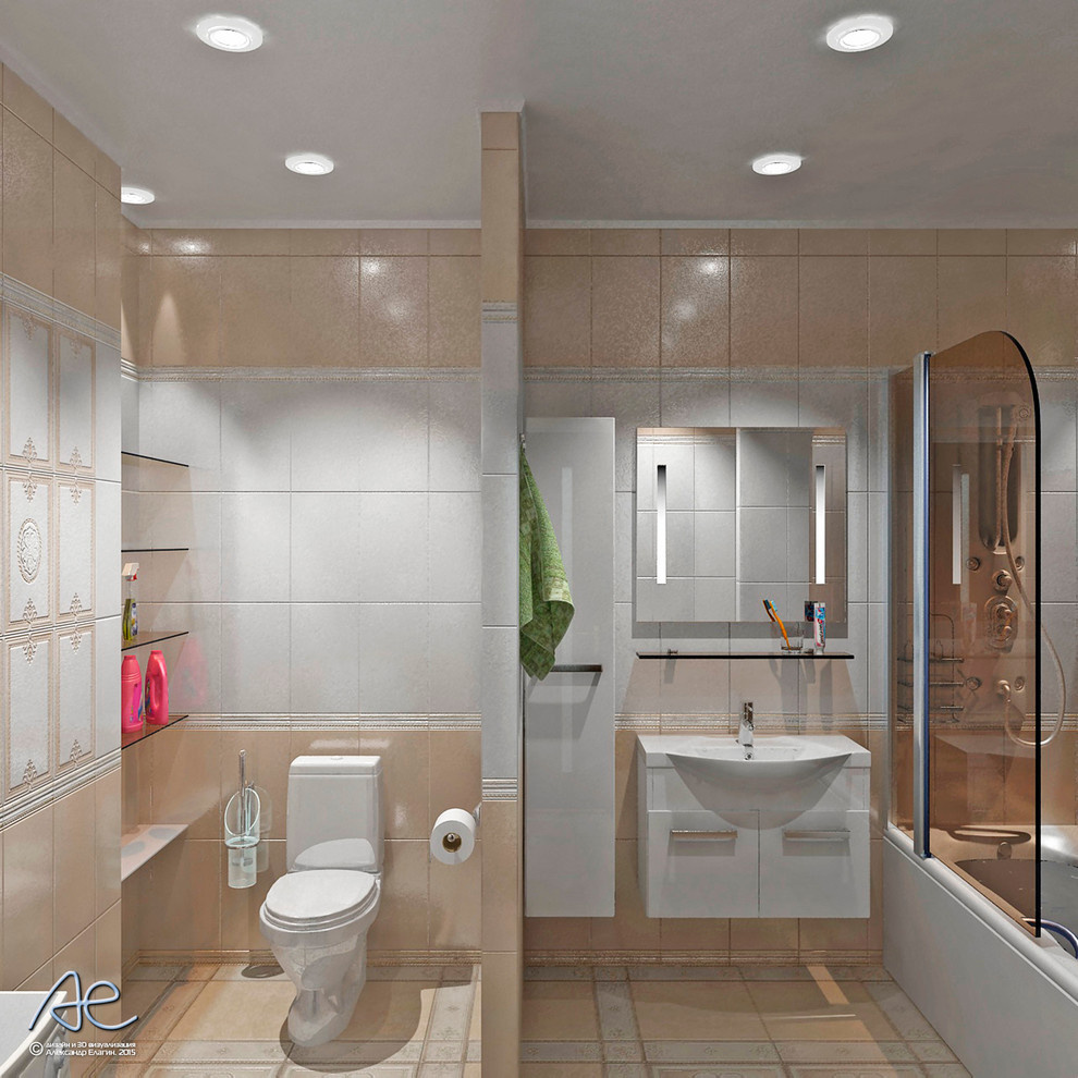 Ванная комната в 3х-комнатной квартире