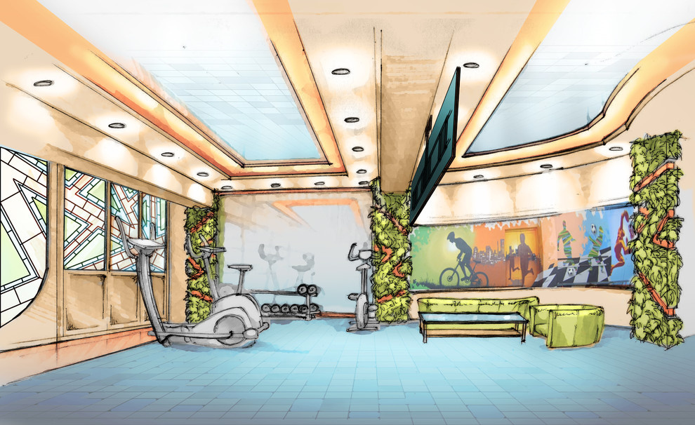 Дизайн-проект спортивного зала в санатории