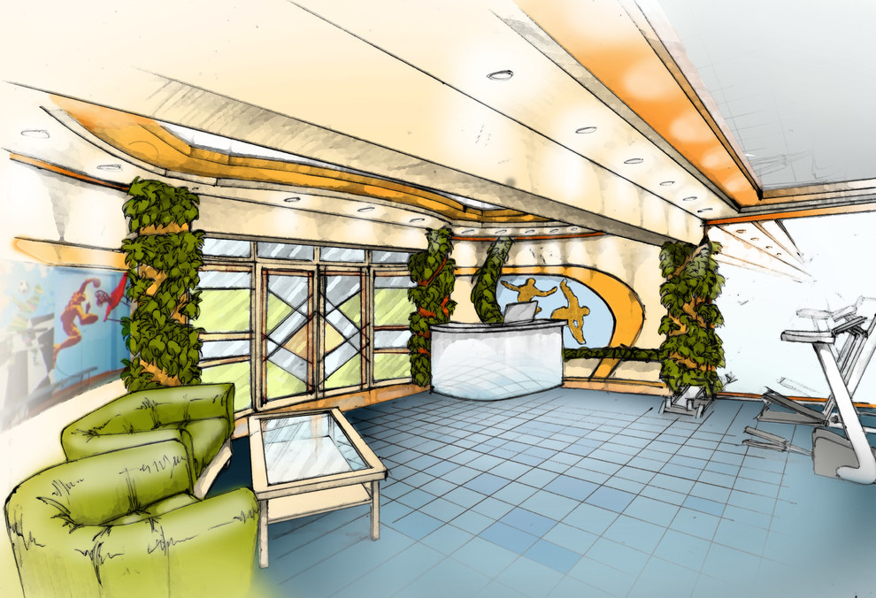 Дизайн-проект спортивного зала в санатории