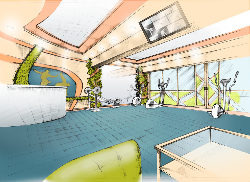 Дизайн-проект спортивного зала в санатории