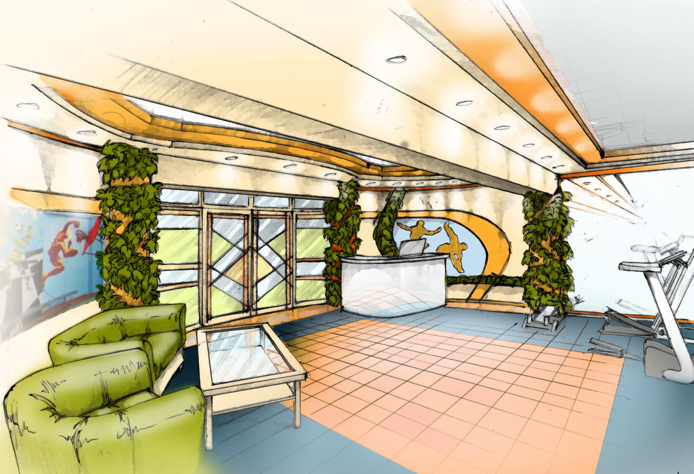 Дизайн-проект спортивного зала в санатории