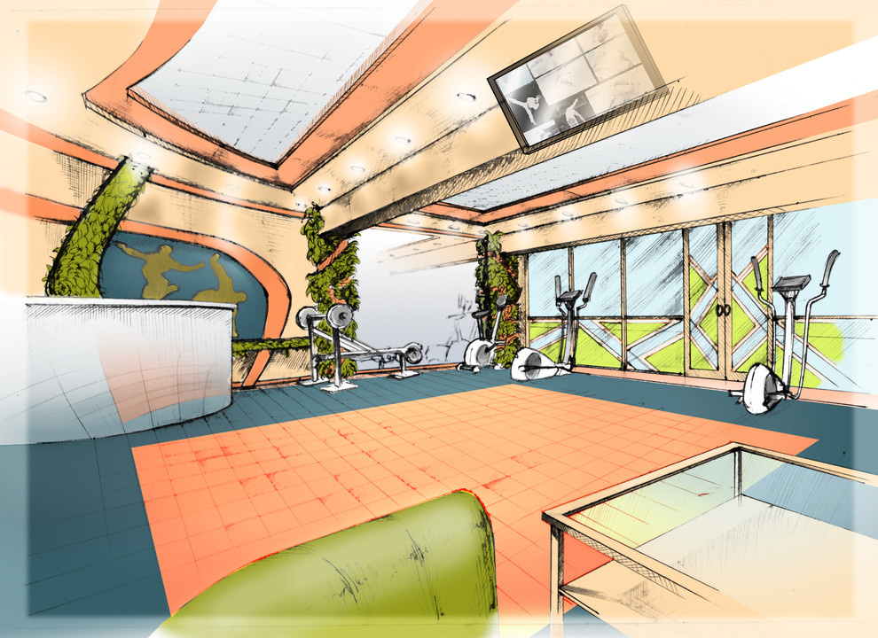 Дизайн-проект спортивного зала в санатории
