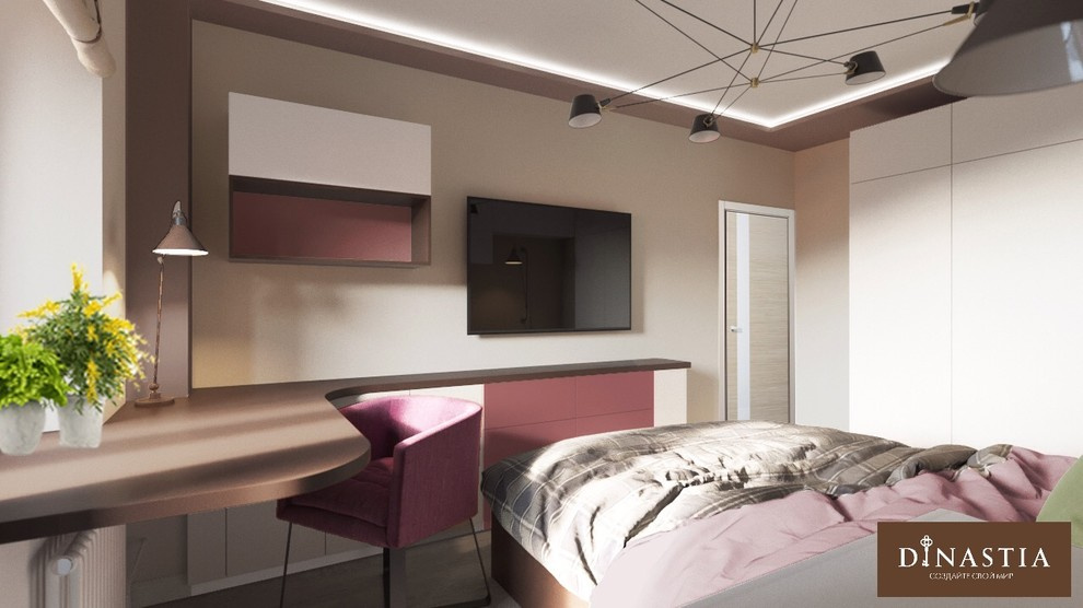 Обложка проекта: Шоколадно-розовая спальня