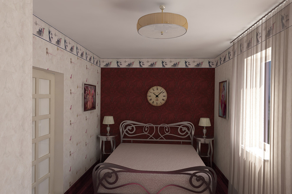 Спальня в бордо