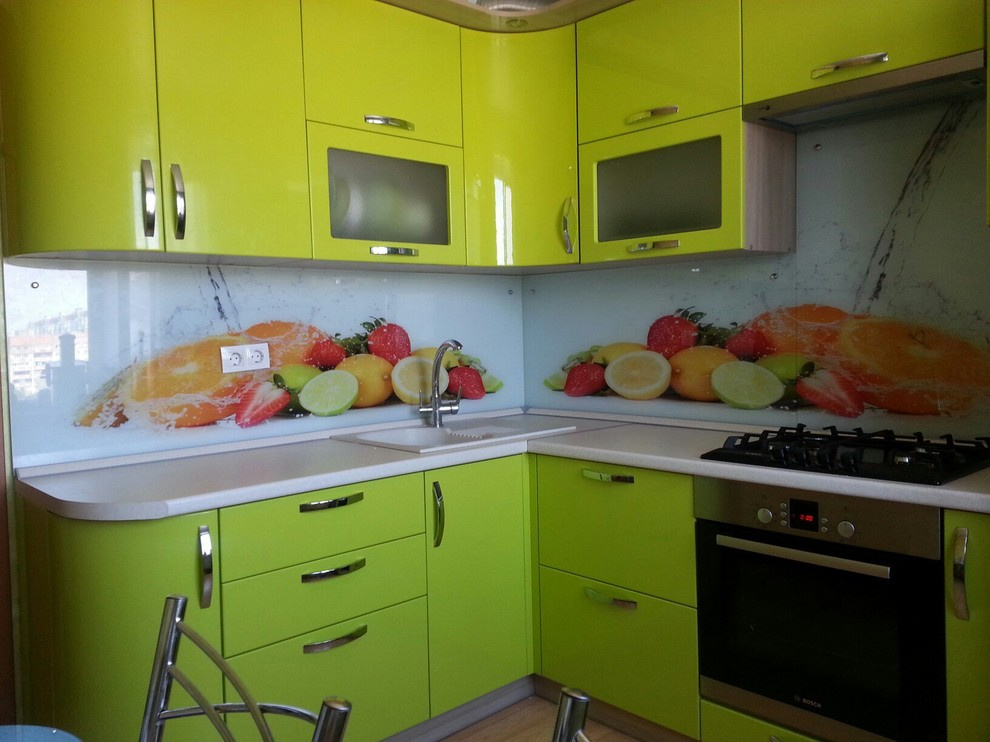 Кухонный фартук из закаленного стекла с фотопечатью