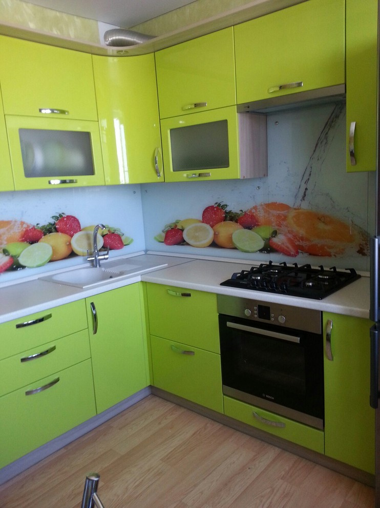 Кухонный фартук из закаленного стекла с фотопечатью