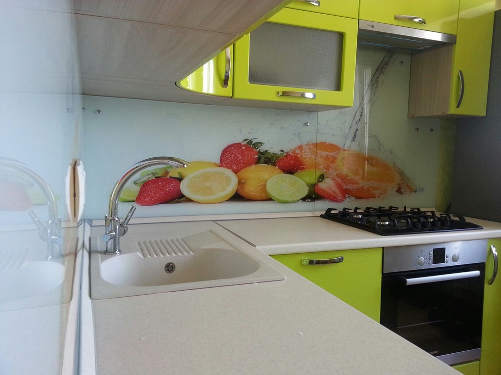 Кухонный фартук из закаленного стекла с фотопечатью