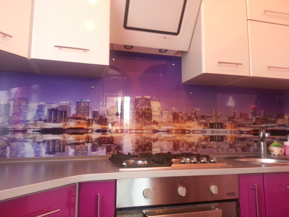 Кухонный фартук из закаленного стекла с фотопечатью