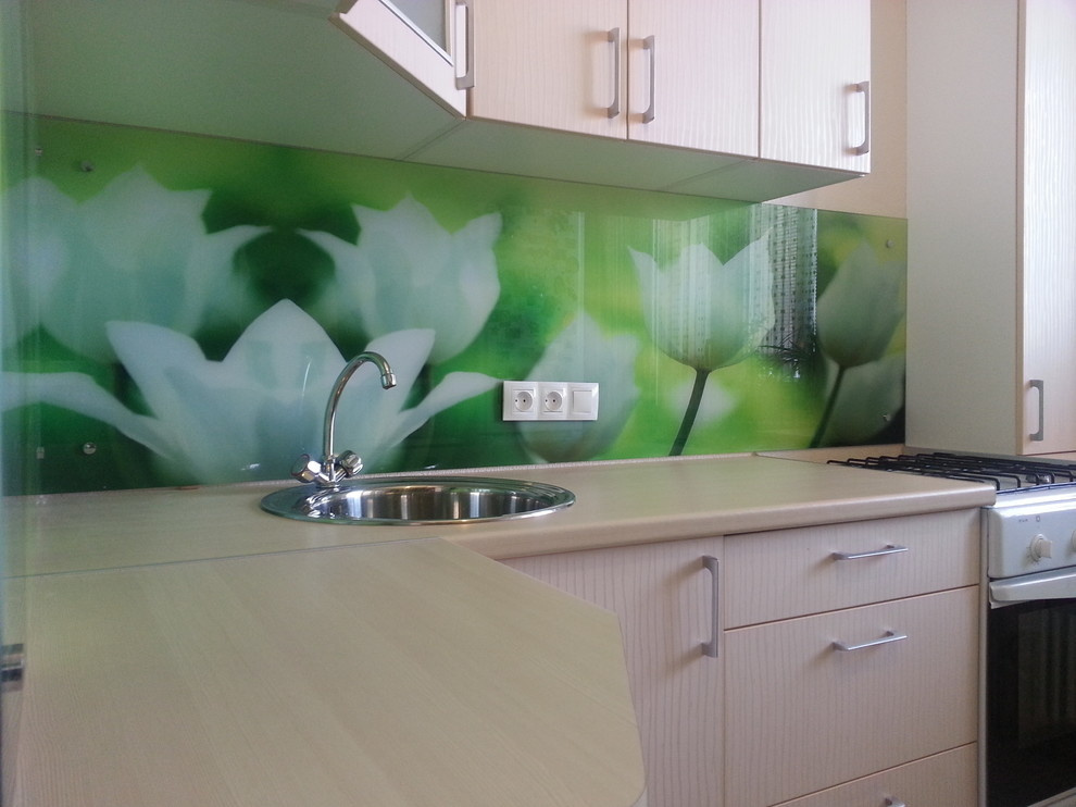 Кухонный фартук из закаленного стекла с фотопечатью