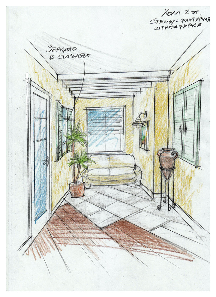 Эскиз холла 2 этаж