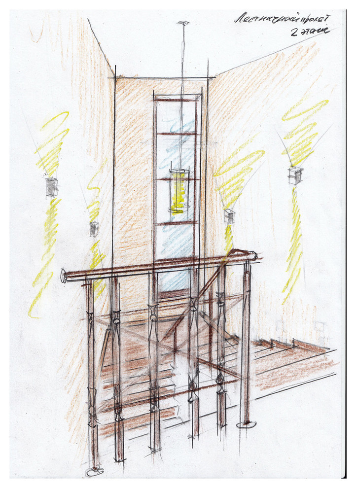 Эскиз лестницы 2 этаж