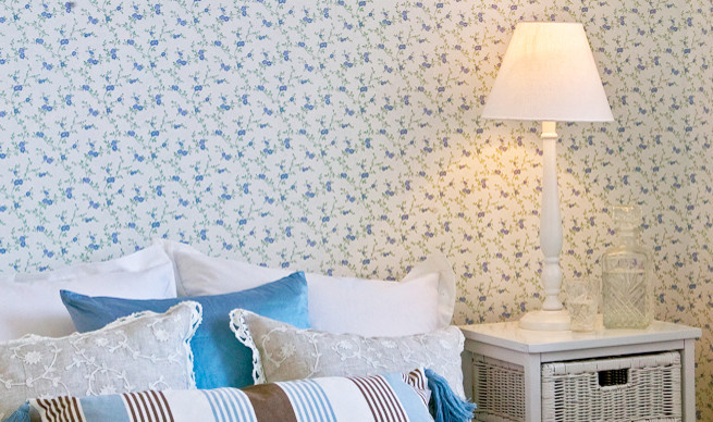 Обои и ткани в мелкий цветочек -  как сочетать?