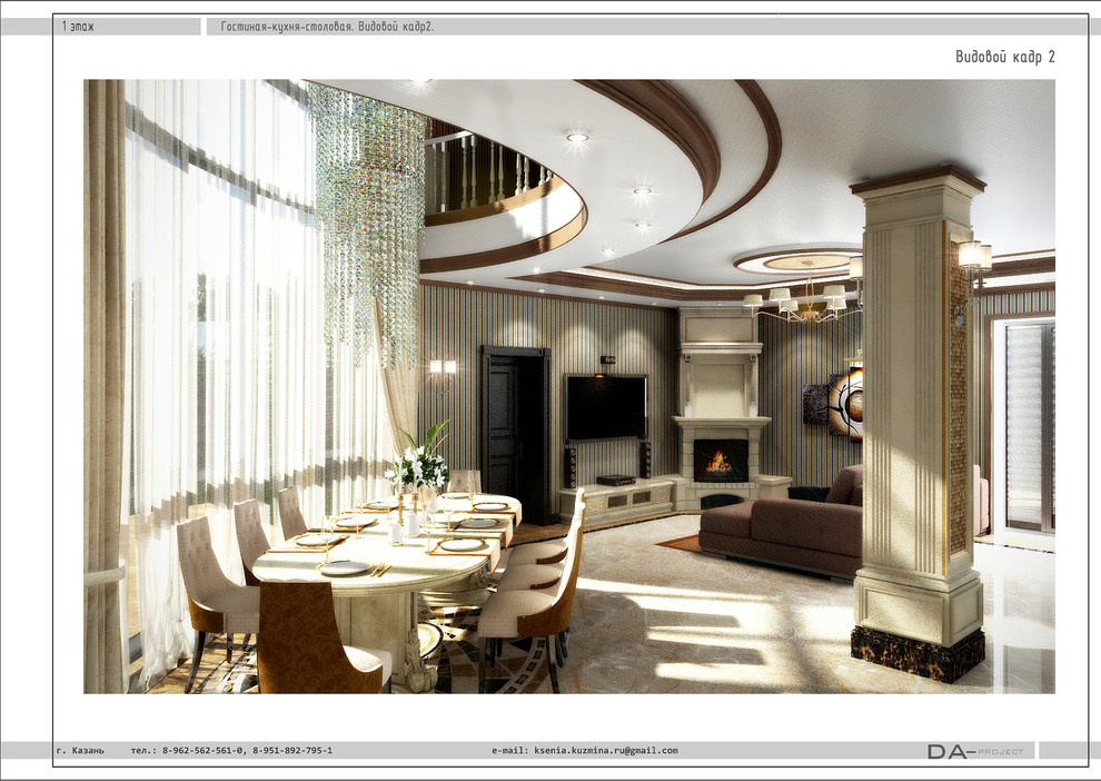 Дизайн интерьера коттеджа в Казани