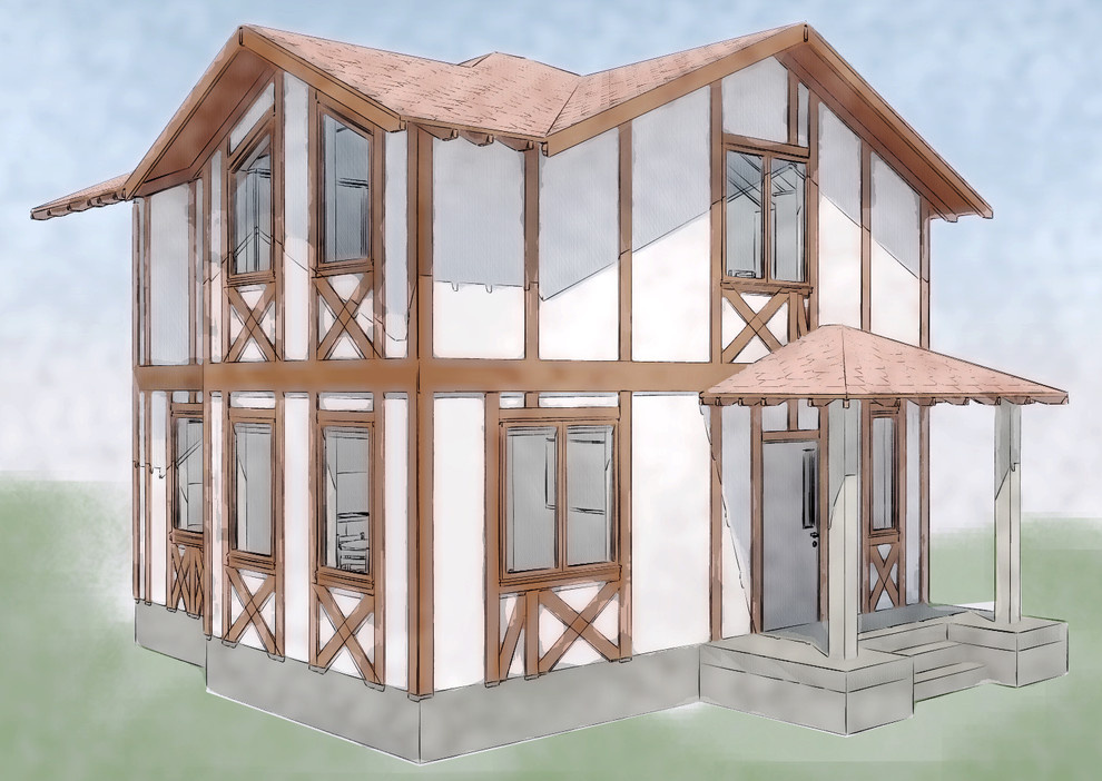 Каркасный дом в фахверковом стиле