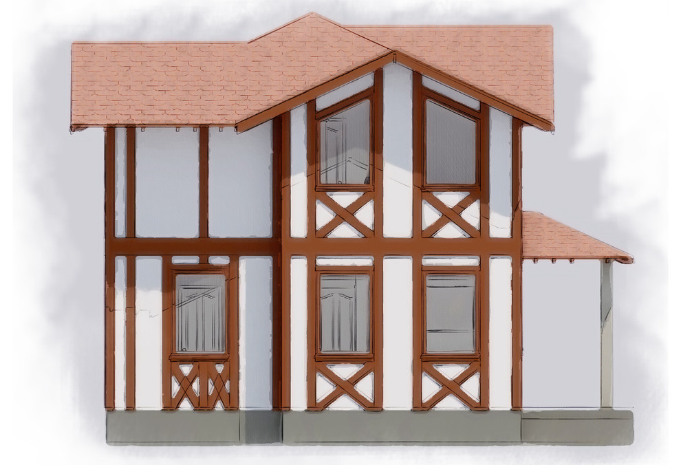 Каркасный дом в фахверковом стиле