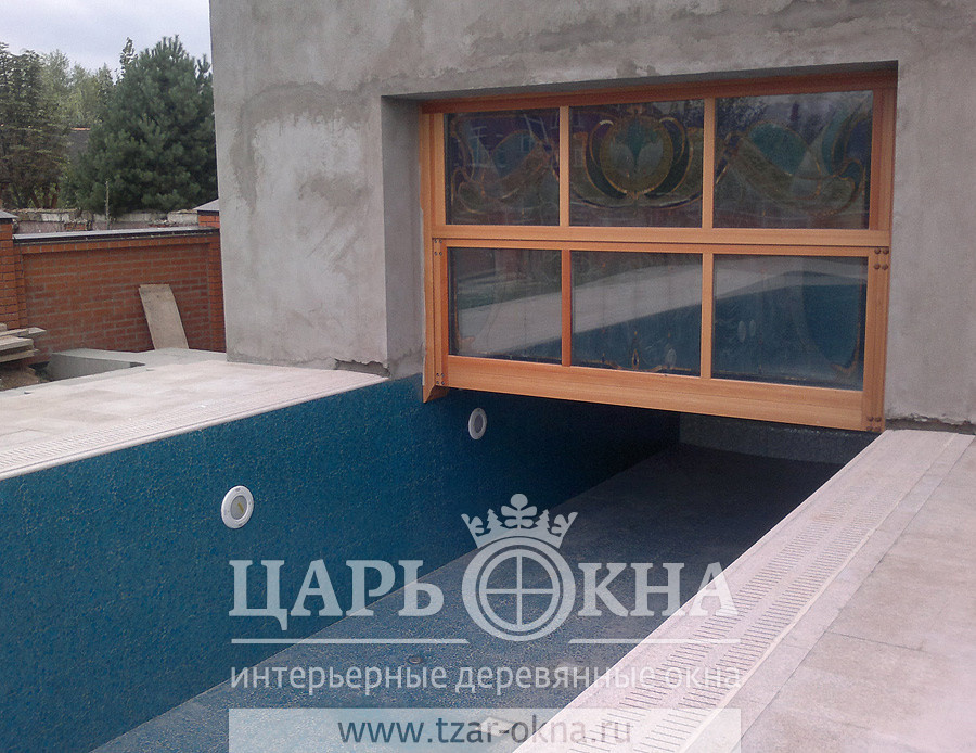 Обложка проекта: Витражные окна в банном комплексе с бассейном