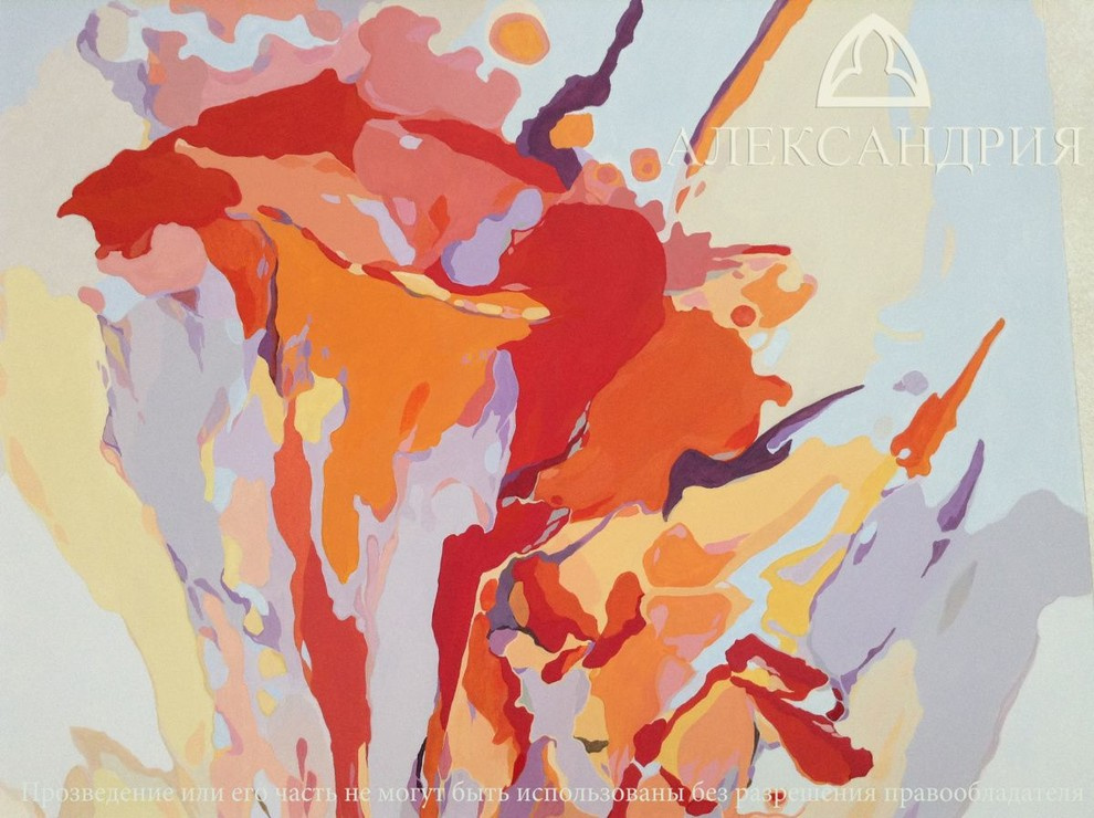 Декоративная роспись стен в абстрактном стиле.