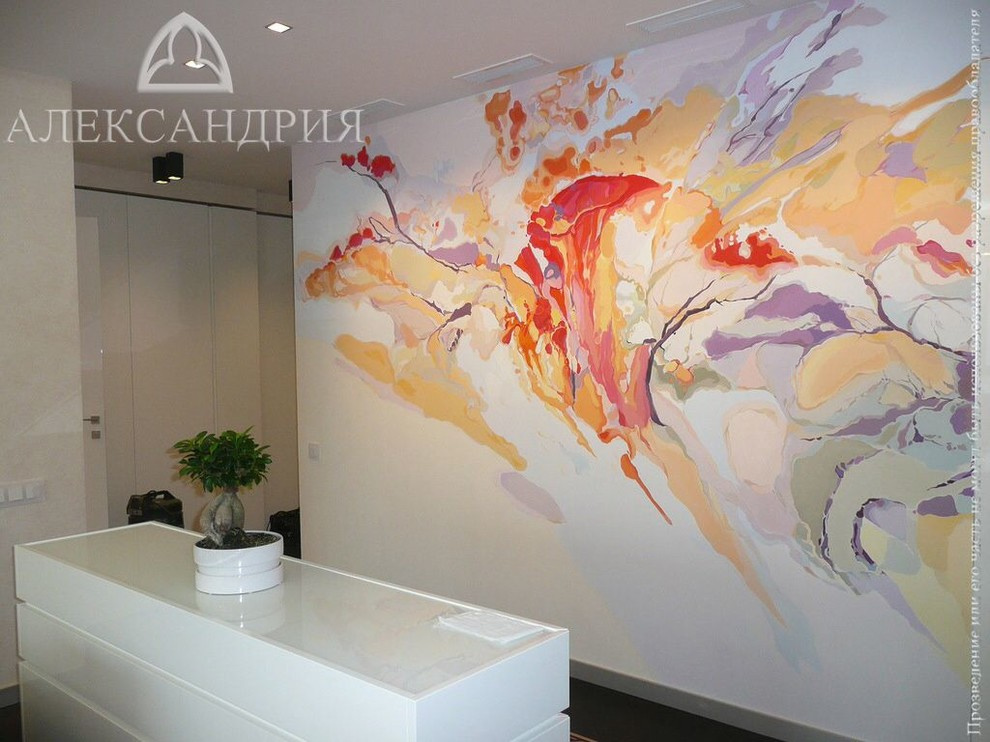 Обложка проекта: Декоративная роспись стен в абстрактном стиле.