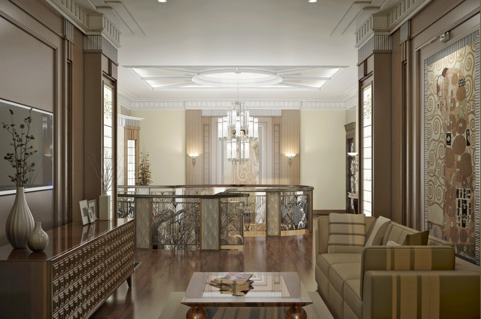 Интерьер холла загородного коттеджа