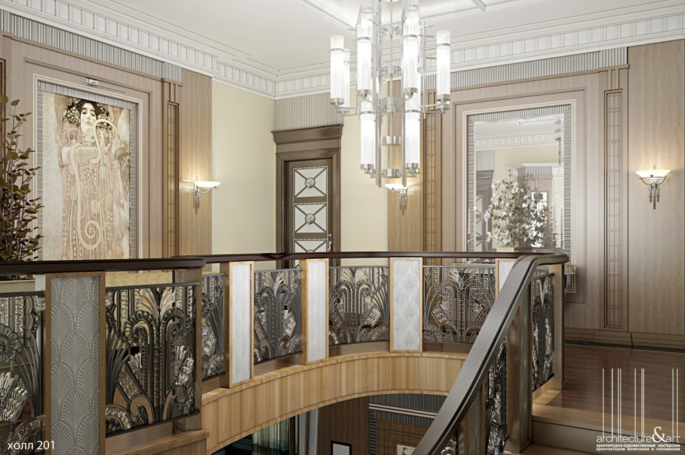 Интерьер холла загородного коттеджа